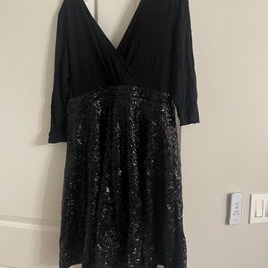 Black sequinned dress
